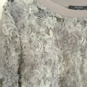 Anthropologie Floral Lace Sweatshirt, L, Like New